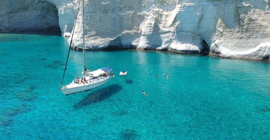 Adamantas: Milos Sightseeing Sailboat Cruise - West Milos on a sailboat, not a checklist