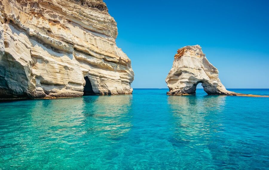 Adamas: Kleftiko Sailing Day Trip with Snorkeling and Lunch - Sykia Cave views and the Agios Dimitrios church swim stop