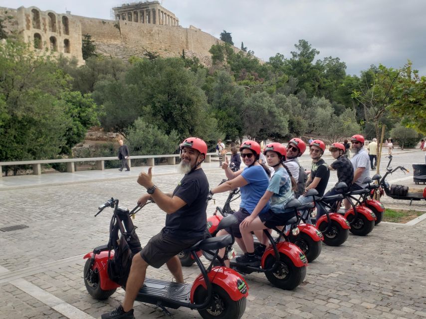 Athens: Award-Winning Acropolis Guided e-Scooter Tour - Thissio, the flea market break, and Temple of Hephaestus comfort