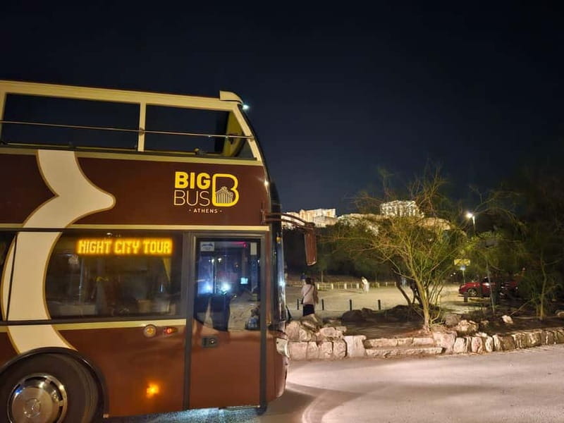 Athens: Big Bus Live-Guided Night Tour by Open-Top Bus - Plaka, the Acropolis Museum, and the step-by-step build toward the hilltop