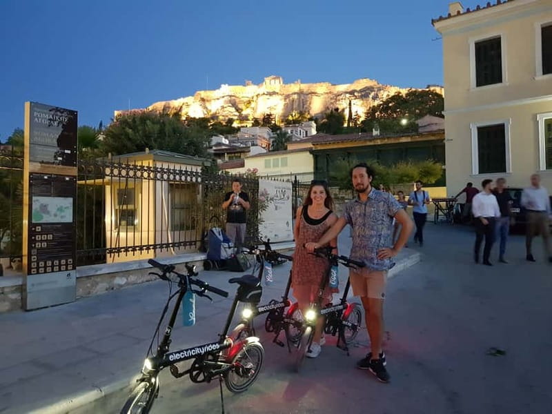 Athens: Discover the City Electric Bike Night Tour - Temple of Olympian Zeus to Acropolis-area viewpoints