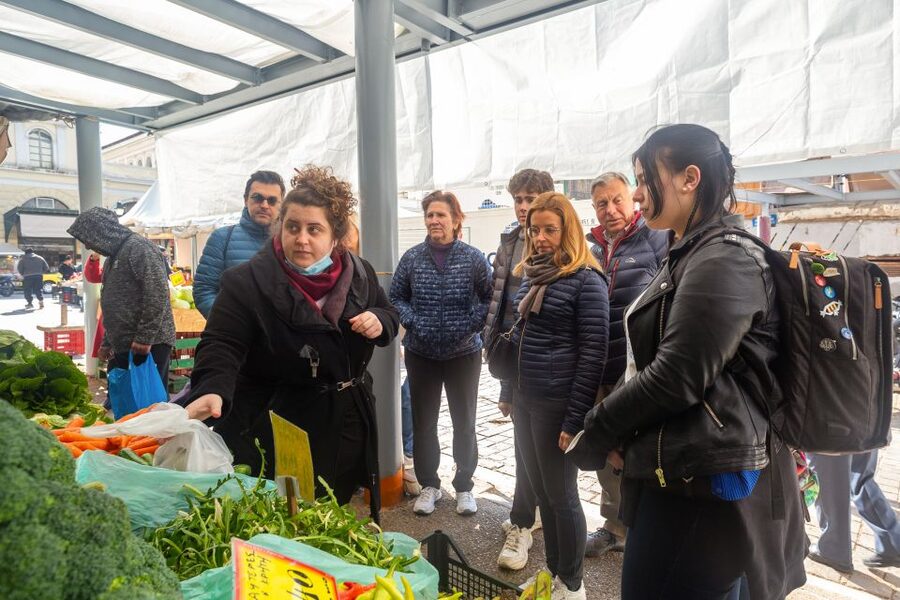Athens: Food Market Visit and Cooking Class with Wine - Hands-on cooking at a real Greek kitchen school