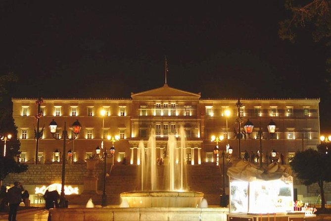 Athens Night Sightseeing Tour with Greek Dinner Show - Passing Olympic history and central Athens landmarks from the coach