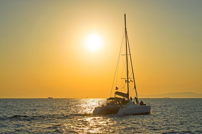 Athens Semi Private Sunset Catamaran Cruise with meal & drinks - Vouliagmeni Beach stop: clear water off the coast