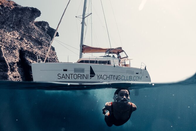 Beautiful Day Catamaran Caldera Cruise incl. Meal & Drinks - Snorkeling Gear Included, and Why That Changes Your Day