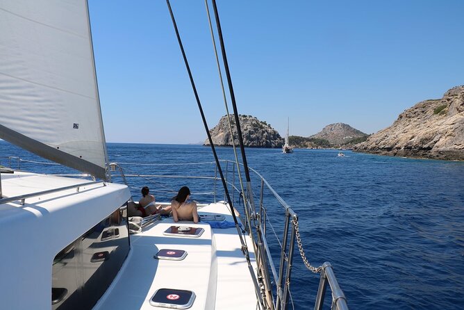 Catamaran Cruises Rhodes - 6 Hours Day Cruise ALL INCLUSIVE - Snorkeling gear, fish spotting, and real hygiene expectations