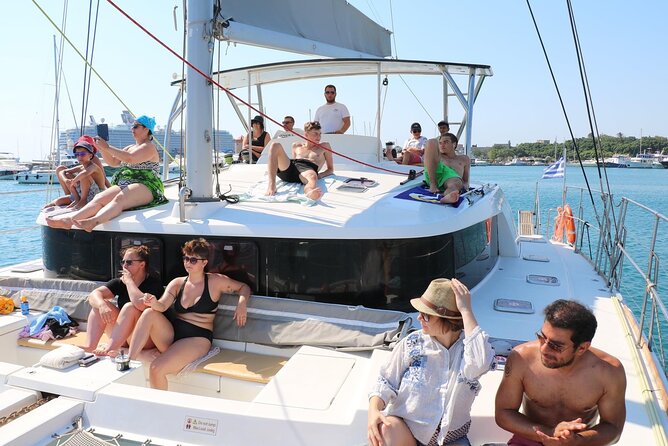Catamaran Cruises Rhodes - 6 Hours Day Cruise ALL INCLUSIVE - What the boat setup feels like once you’re onboard