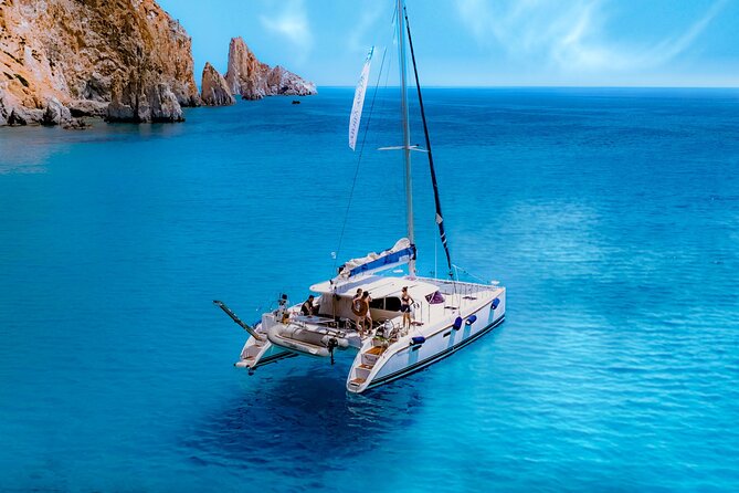 Catamaran Full-Day of Milos and Poliegos With Lunch & BBQ - Gerakas: a full hour to swim and reset