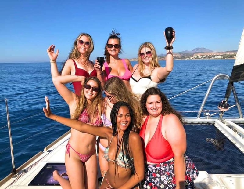 Chania Old Port:Luxury Sunset Catamaran Cruise with Prosecco - Agioi Theodoroi stop: photo time, swimming, snorkeling, and SUP