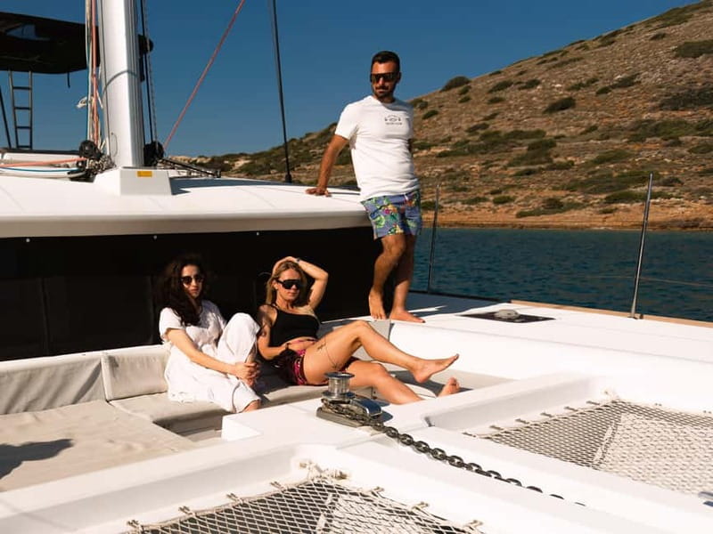 Chania Old Port:Luxury Sunset Catamaran Cruise with Prosecco - How the timeline works on board: why it feels relaxed