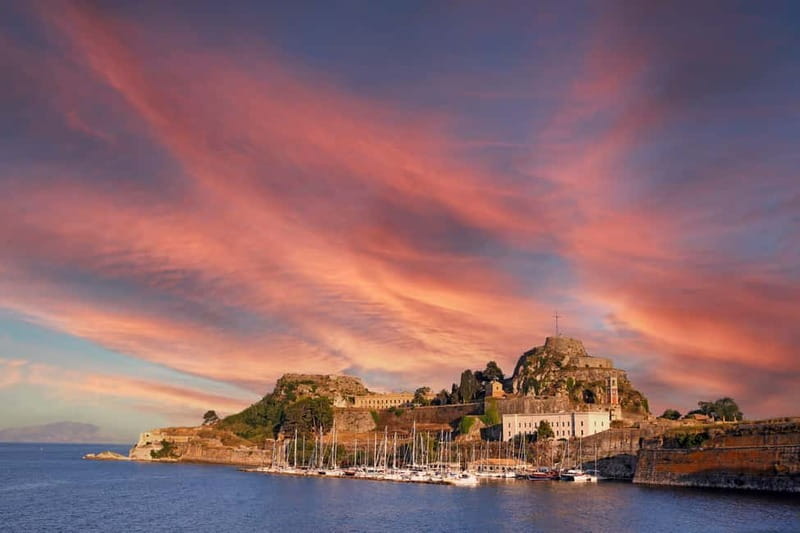 Corfu Sunset Cruise Escape with live DJ, drinks and snacks - Corfu Town pass-by, Old Town sights, and the Venetian fort view from the harbor