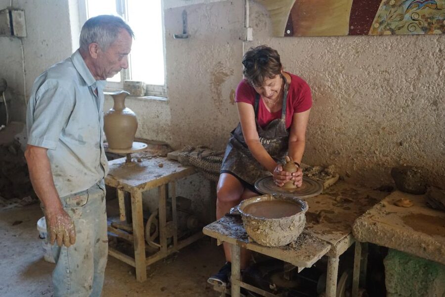 Crete: Full-Day Cretan Wines, Olive Oil, Raki and Food Tour - Thrapsano pottery: workshop time, craft market, and wheel throwing
