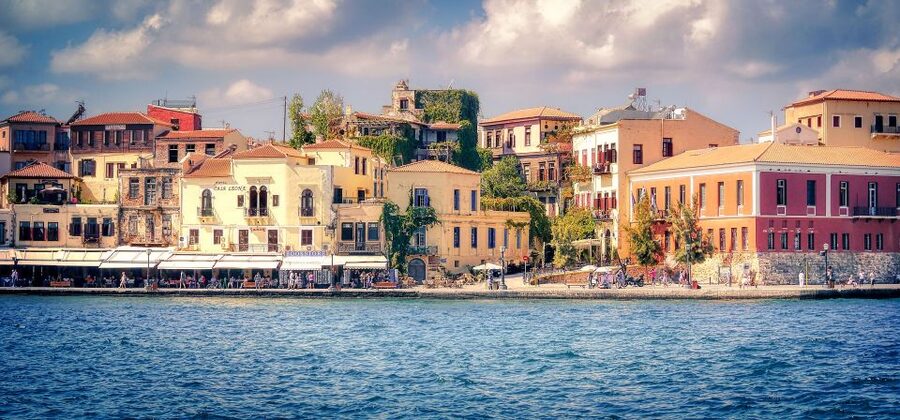 Crete: Rethimno, Chania, and Kournas Lake Day Trip - Chania and the Little Venice harbor: where mosques meet Venetian fortifications