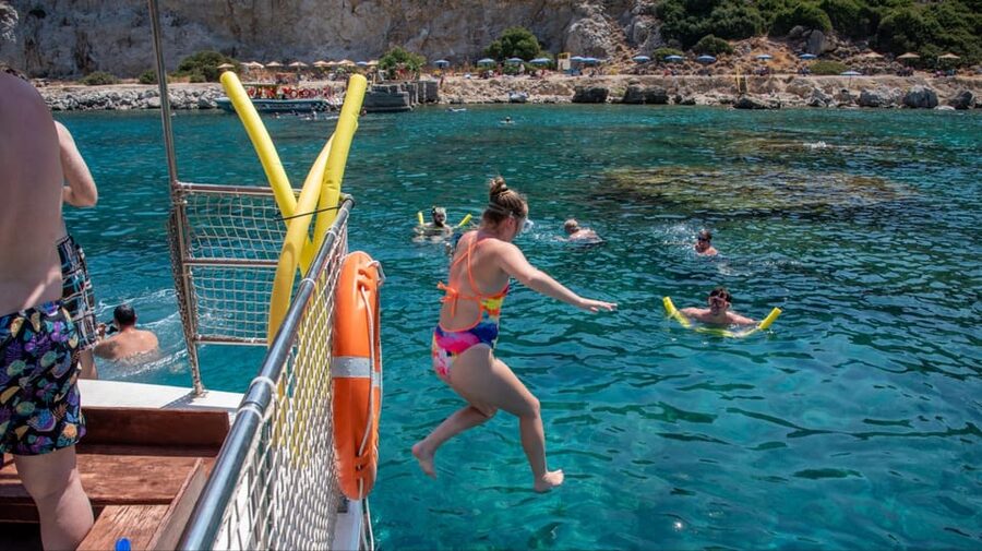 Faliraki: Boat Trip to Afantou Caves, Antony Quinn, Ladiko - Ladiko Bay: the sweet spot for relaxed swimming and photos