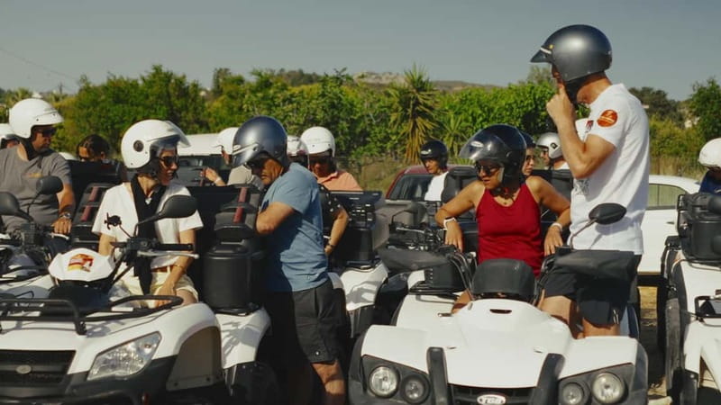 Faliraki: Quad Safari Tour - Pickup, office briefing, and your first roll on the quad