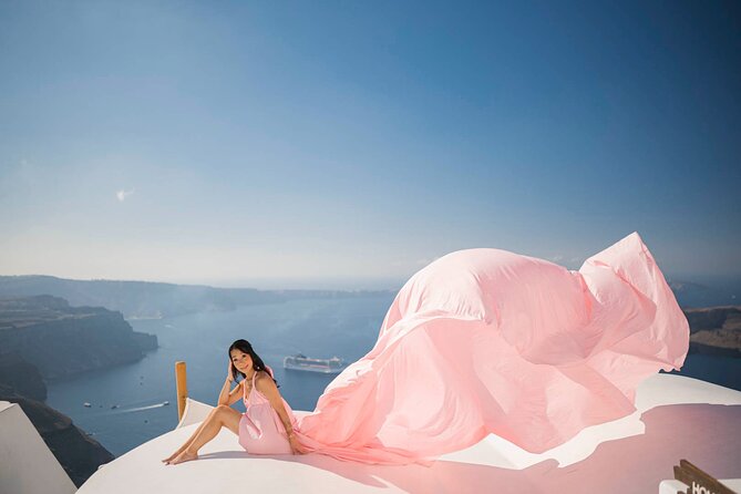 Flying Dress Photoshoot in Santorini - Stop 2, the Famous Scenic Blue Dome Spot: More Variety in Less Time