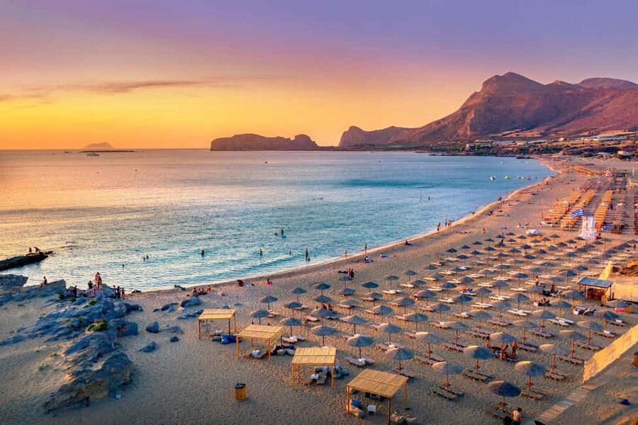 From Chania: Falassarna Sunset Escape! Free Sunbeds ! - Falassarna Beach time: swimming, water sports energy, and free sunbeds