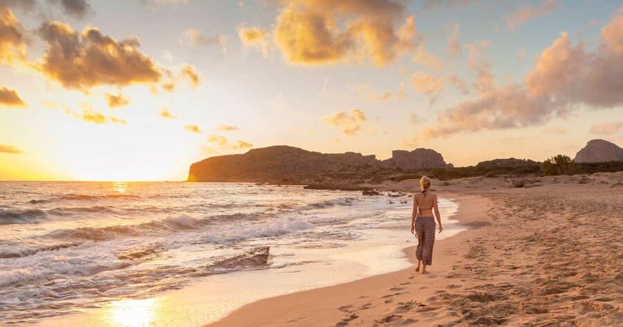 From Chania: Falassarna Sunset Escape! Free Sunbeds ! - Chania pickup to Falassarna Beach, what the schedule really feels like