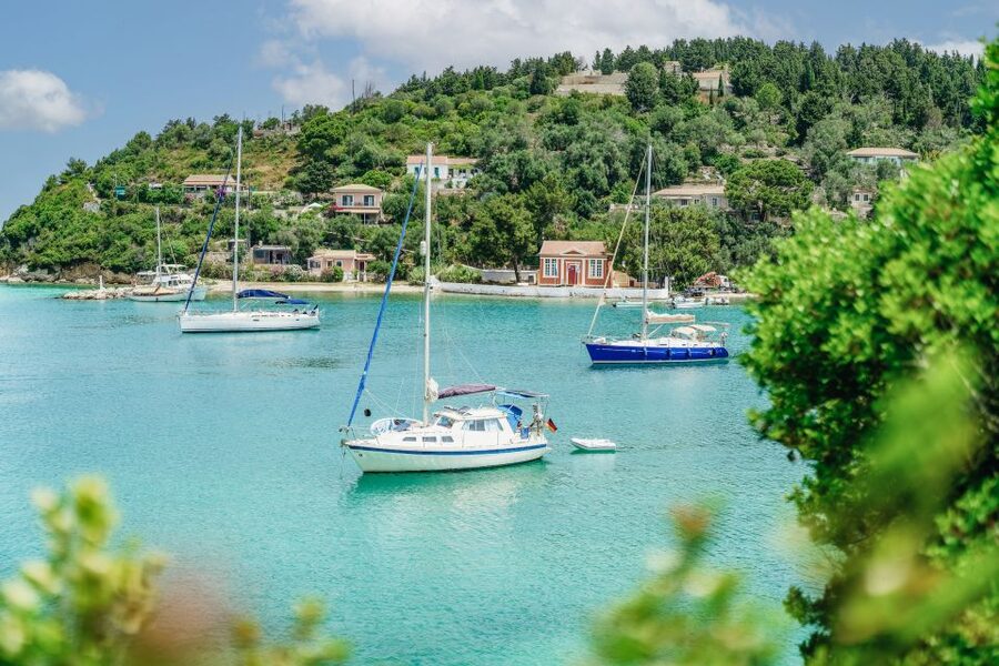 From Corfu Island: Antipaxos & Paxos Blue Caves Boat Cruise - Lakka on Paxos: Two Hours to Wander, Swim, and Eat Like a Local