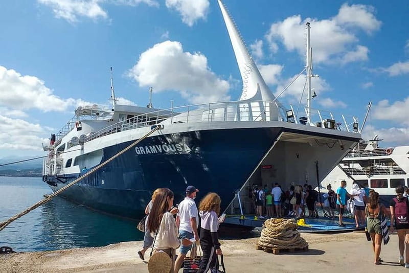 From Kissamos Port: Boat Cruise to Balos Lagoon & Gramvousa - Onboard experience: big boat comfort, seating, food options, and the audio guide