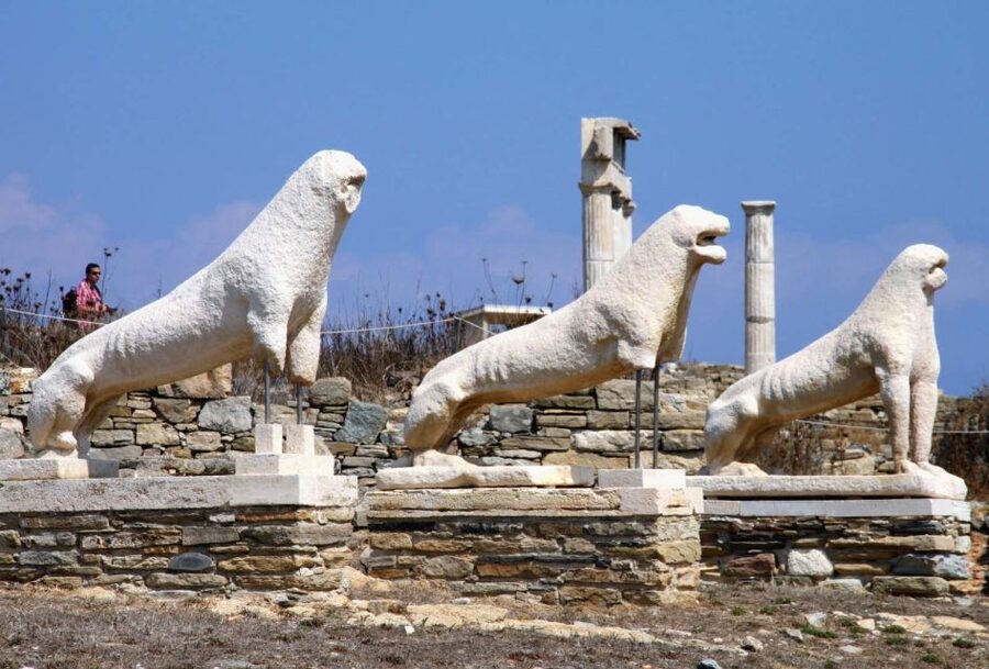 From Mykonos: Ancient Delos Tour - Entering the ancient city: Agora, public squares, and the Sacred Way