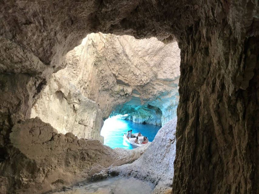 From Porto Vromi: Shipwreck Beach Private Boat Cruise - Treasure Cave and the blue-cave circuit in a small boat