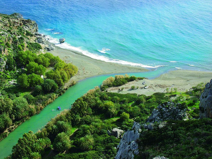From Rethymno: Kourtaliotiko, Preveli Palm Beach, & Damnoni - Kourtaliotiko Gorge waterfalls: steps, wind, and what to wear