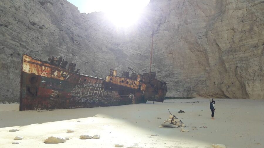 From St.Nikolaos: Boat Cruise to Navagio Beach & Blue Caves - Navagio shipwreck beach: how the captain sets you up for the views