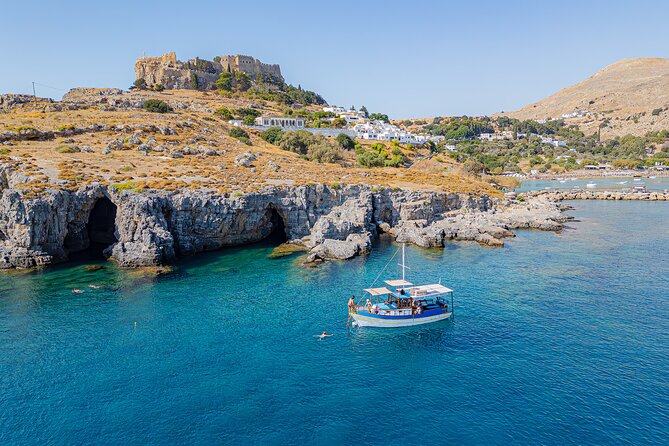 Full Day Tour 3 Swimming Stops & Lunch Stop - Why this Rhodes boat day works for swimming