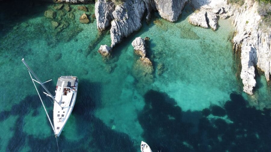 Gouvia: Corfu Island Sailing Trip with Snack and Soft Drinks - Barbati Beach: your first taste of turquoise water