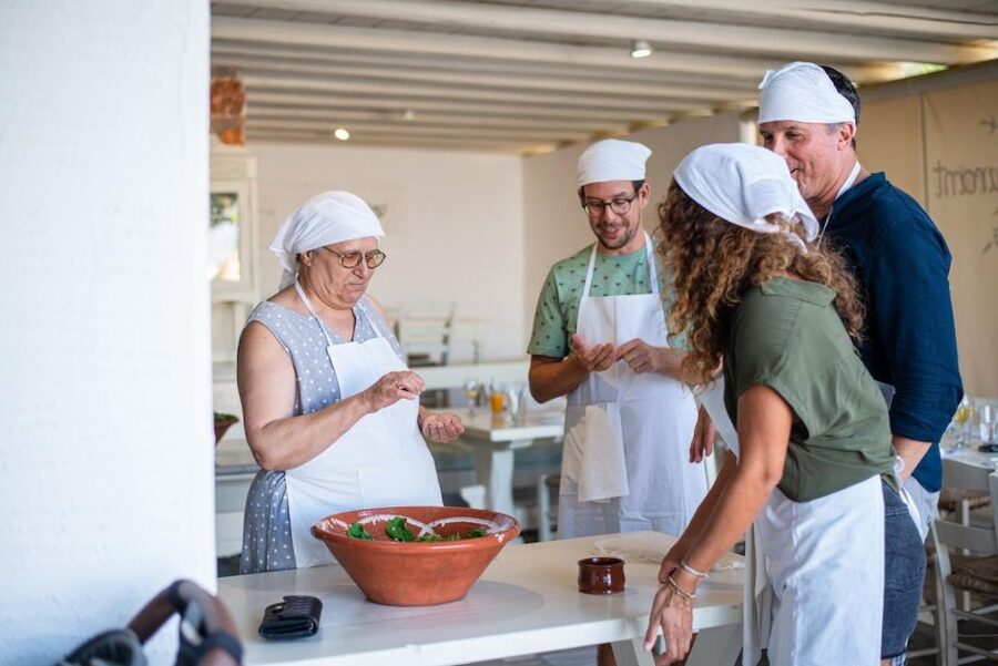 Greek Cooking Class with a Local Chef, Wine, & Meal in Drios - Rolling up your sleeves: cooking the 6-course menu like a local