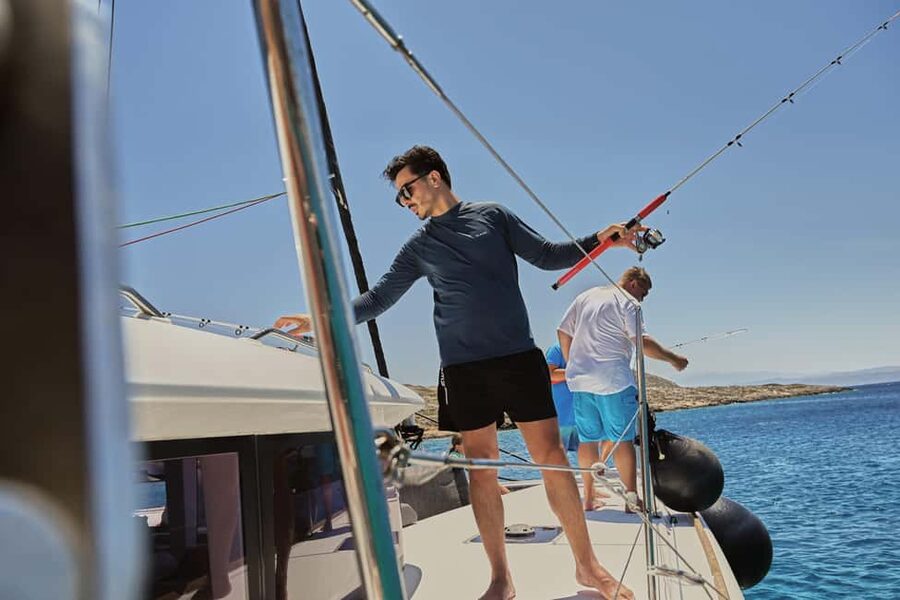 Heraklion:Dia Island Catamaran Cruise with Lunch, Water Toys - The Catamaran Sail: Espresso, Snacks, and Getting Your Sea Legs