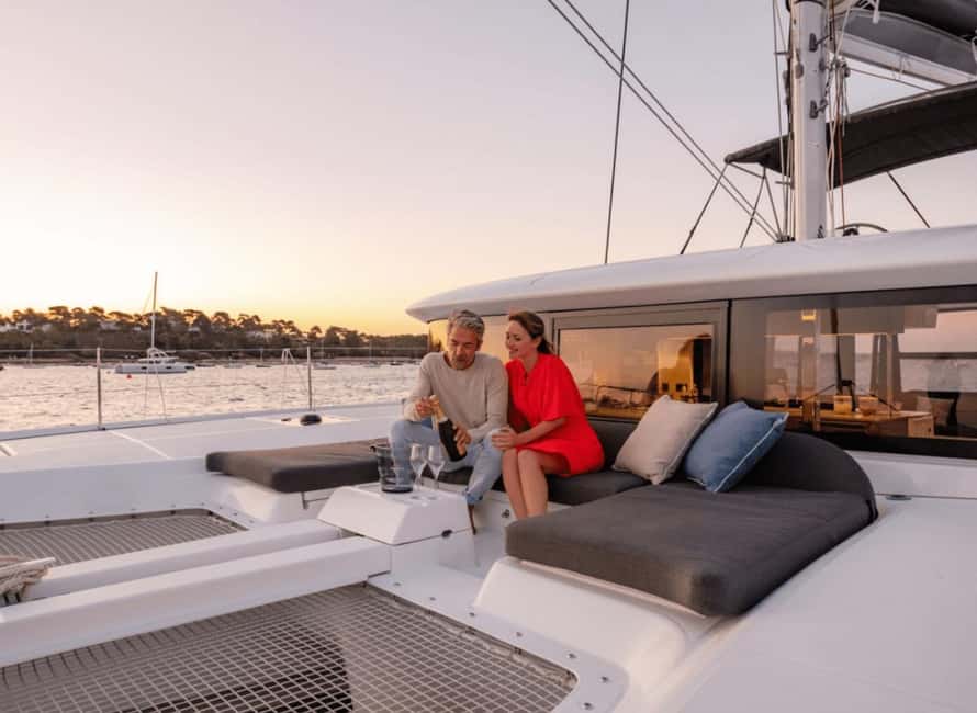 Heraklion Luxury Sailing Catamaran Dia Island | Gourmet Menu - The First Sailing Hour: Getting Comfortable on EOS Yachts