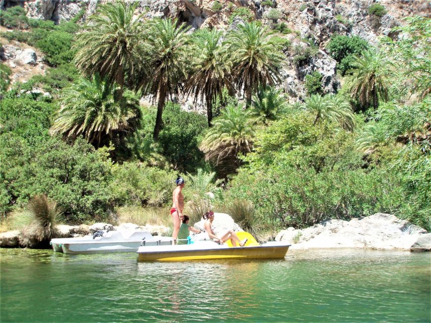 Heraklion: Preveli By Boat, Damnoni & Kourtaliotiko Springs - Preveli Palm Beach: palms, a river mouth, and snorkeling time