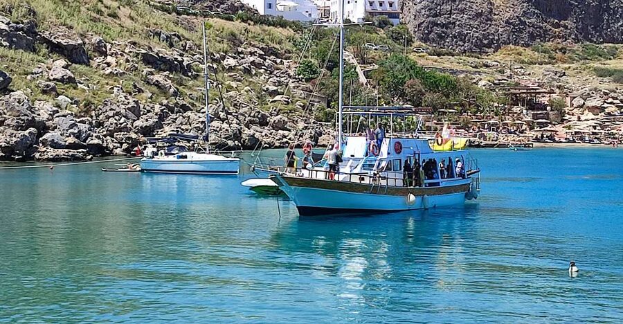 Lindos: Rhodes South-East Coast Cruise with Swim Stops - Swim Stop 3: Charaki Bay for Clear Water and Easy Repeated Swimming