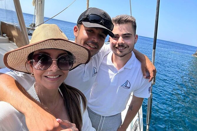 Luxury Santorini Sunset Cruise: Dinner, BBQ, Open Bar, Transfers - The sailing route: Red Beach, White Beach, and Akrotiri Lighthouse