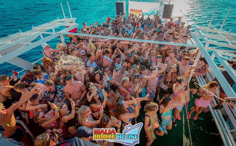 Malia: Booze Cruise Boat Party with Live Dj - Group size and comfort: why two decks can be both fun and crowded