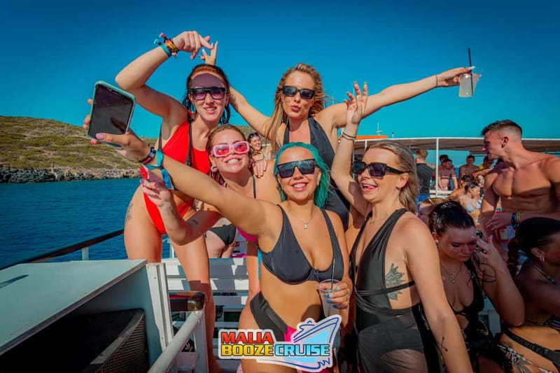 Malia: Booze Cruise Boat Party with Live Dj - Swimming stops and what to expect when the boat anchors
