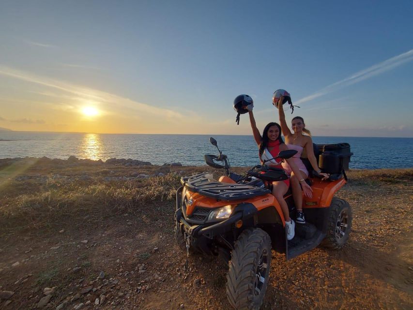 Malia: Off-Road Quad Safari Evening Tour / optional transfer - Milatos Cave: short hike, quieter time, and coffee to reset