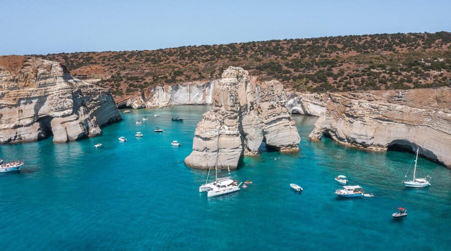 Milos: Full Day Luxury Catamaran with Full Meal & Open Bar - Water Gear, Flamingo Fun, and the Group Size Sweet Spot