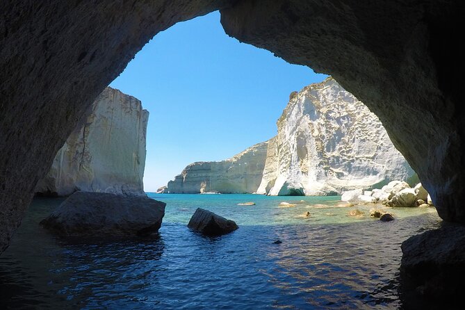 Milos: Half-Day Speedboat Cruise to Kleftiko with snorkeling tour - Stop 1 Kleftiko Bay: volcanic caves and pirate-proof rock