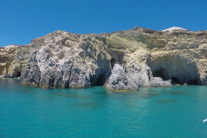 Milos: Half-Day Speedboat Cruise to Kleftiko with snorkeling tour - The volcanic monoliths, an abandoned manganese mine, and Klima