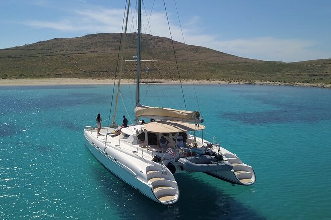 Mykonos Catamaran Premium Day-Sunset Tours 8-flavor Meal & Drinks - Delos Stop: Brief, Sacred Views Only in Calm Seas