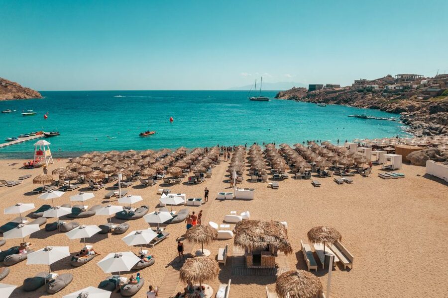 Mykonos: Super Paradise Beach with Sunbed at Thalas Mykonos - Thalas Beach Bar and Barefoot Tavern, Order Without Leaving Your Chair