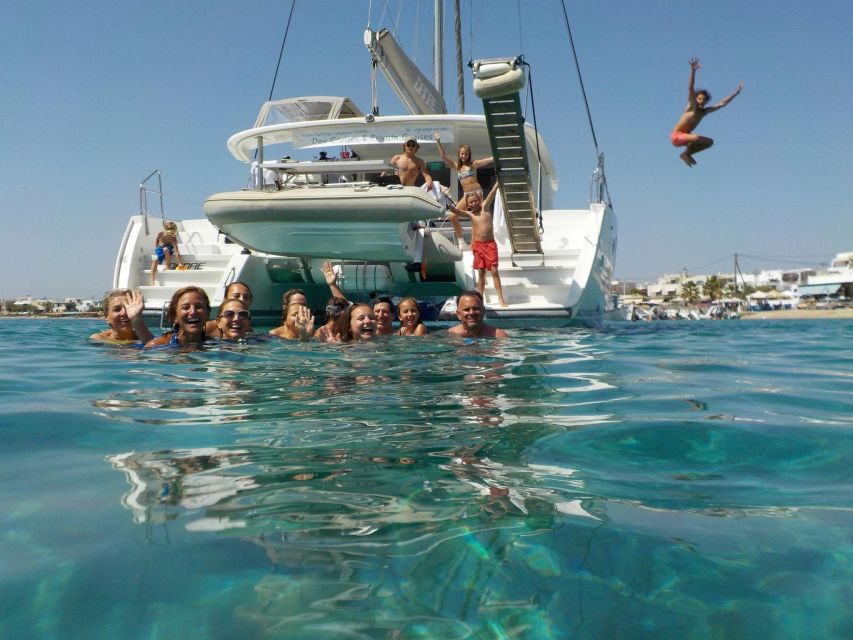 Naxos: Catamaran Cruise with Swim Stops, Food, and Drinks - Swim and Snorkel Stops: What Happens at Each Anchor
