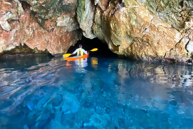 Naxos: Rhina Cave Sea Kayaking Tour - Snorkeling in blue-green water, plus time to swim and jump