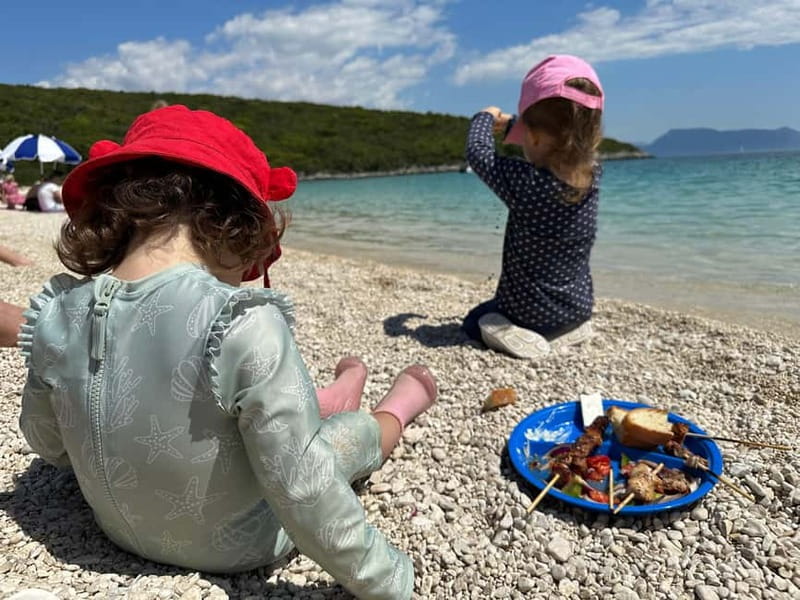 Nydri: Island Hopping Boat Cruise with Beach BBQ Lunch - Gerakas Beach BBQ lunch: where the day slows down