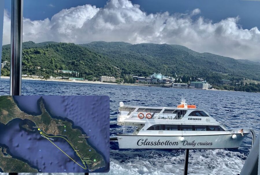 Ouranoupoli: Mount Athos Sightseeing Glass-Bottom Boat Tour - Cruising From Ouranoupoli to the West Side of Mount Athos