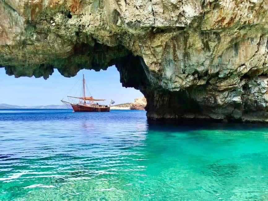 Pounta: A boat trip to the Pirate Cave - A Sunset Boat Ride from Pounta, Built for Real Swimming