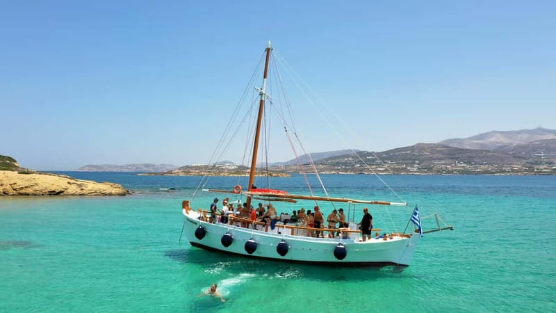 Pounta: Paros & Antiparos Cruise, Swimming & Seafood Lunch - Mastichari (Southern Antiparos) and Epitaphios Cave: Cliff Jump Fun and Cave Cool-Off